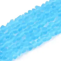 Frosted Transparent Glass Beads Strands