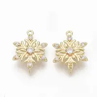 Brass Micro Pave Clear Cubic Zirconia Links