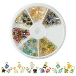 90Pcs 6 Colors Electroplate Glass Charms