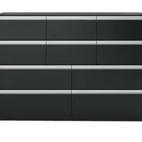 Veľká komoda s 10 šuplíkmi cloud 048 - čierna/hnedá