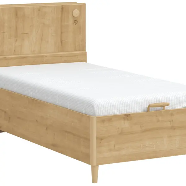 Postel 100x200cm s úložným prostorem a knihovnou cody modular - dub