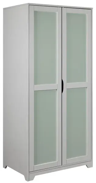 Dvoudveřová šatní skříň z masivu zani - šedá/zelená