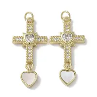Brass Micro Pave Cubic Zirconia Pendants