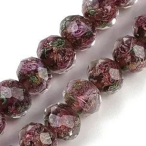 Handmade Gold Sand Lampwork Beads Strands