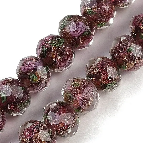 Handmade Gold Sand Lampwork Beads Strands