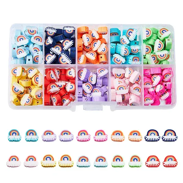 250pcs 10 Colors Handmade Polymer Clay Beads