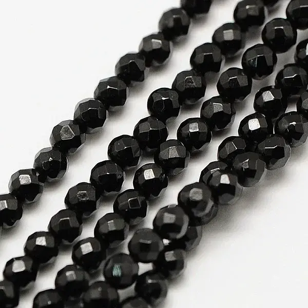 Natural Black Spinel Bead Strands