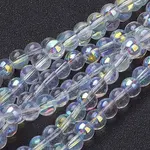13 inch AB Color Plated Round Glass Beads