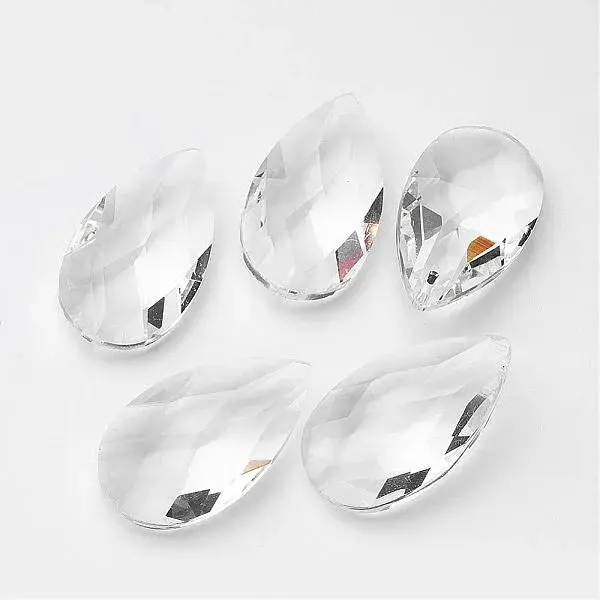 Faceted Teardrop Glass Pendants