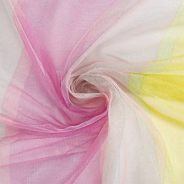 Rainbow Color Gradient Polyester Mesh Fabric