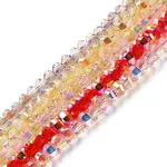 Transparent Electroplate Glass Beads Strands