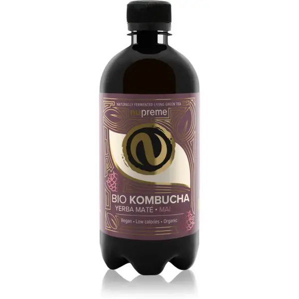 Nupreme Kombucha BIO probiotický nápoj v BIO kvalitě příchuť Yerba Maté & Raspberry 400 ml