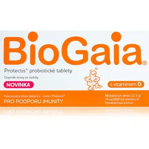 BioGaia Protectis® s vitaminem D žuvacie tablety na podporu imunitného systému príchuť Orange 30 tbl