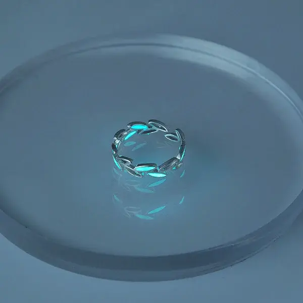 Luminous Brass Leaf Open Cuff Ring