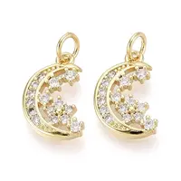 Brass Micro Pave Cubic Zirconia Pendants