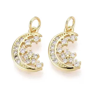 Brass Micro Pave Cubic Zirconia Pendants