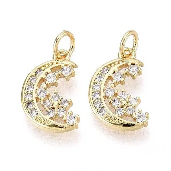 Brass Micro Pave Cubic Zirconia Pendants