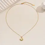 201 Stainless Steel Hollow Circle Rotating Necklace for Women Daily Wear