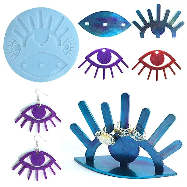 Evil Eye DIY Pendant & Ring Display Rack Silicone Molds