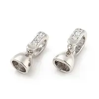 Brass Micro Pave Clear Cubic Zirconia Fold Over Clasps