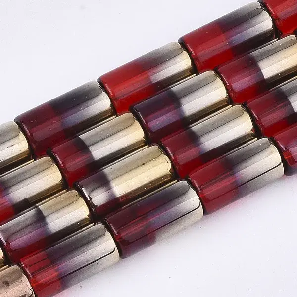 Half Electroplate Glass Beads Strands