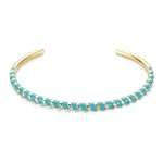 Twisted Brass Enamel Cuff Bangle