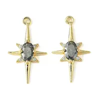 Brass Micro Pave Cubic Zirconia Pendants