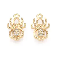 Brass Micro Pave Clear Cubic Zirconia Pendants