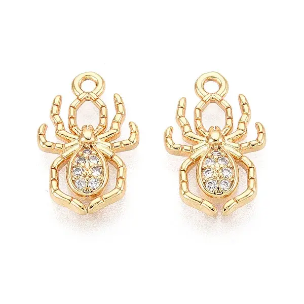 Brass Micro Pave Clear Cubic Zirconia Pendants