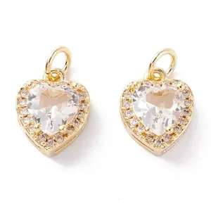 Brass Micro Pave Cubic Zirconia Charms