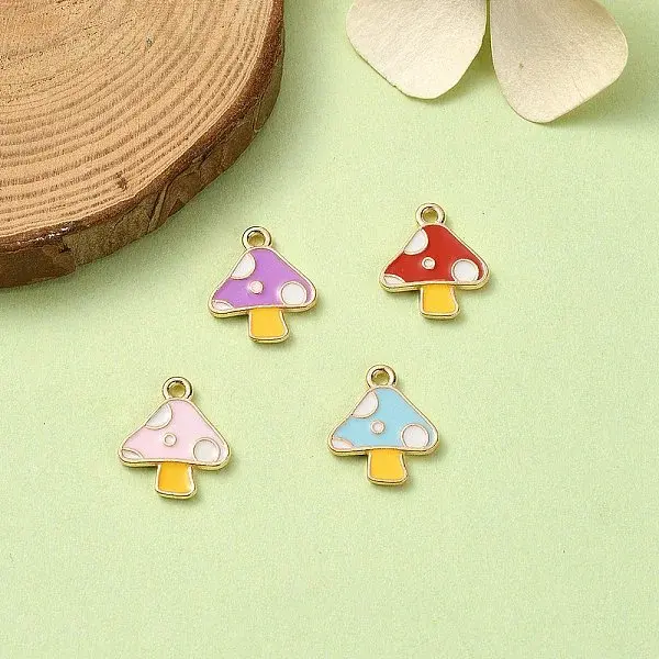 20Pcs 4 Colors Autumn Theme Alloy Enamel Charms