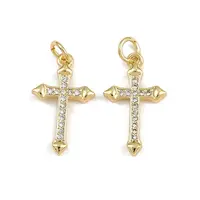 Brass Micro Pave Cubic Zirconia Pendants