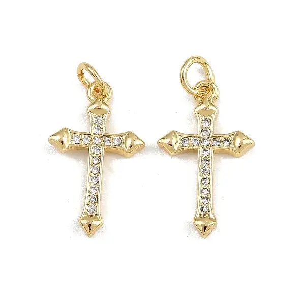 Brass Micro Pave Cubic Zirconia Pendants