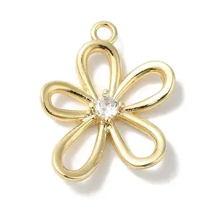 Brass Micro Pave Clear Cubic Zirconia Pendants