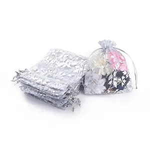Rose Printed Organza Bags