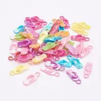 Opaque AB Color Acrylic Flip Flops Pendants