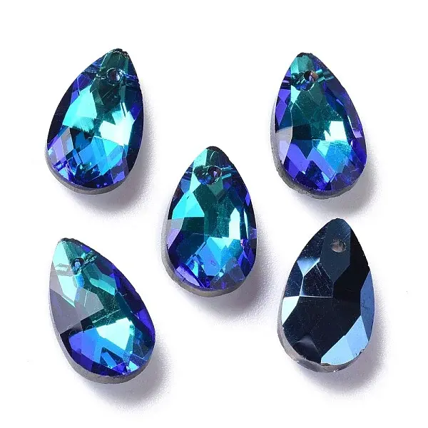 Faceted Teardrop Glass Pendants