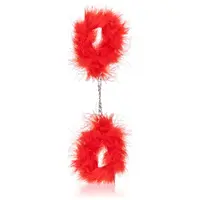 Secret play Handcuffs páperové putá Red Marabou 22 cm