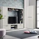 Televizní stěna eman - dub bílý/eben