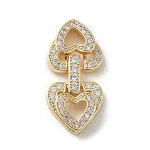 Brass Micro Pave Cubic Zirconia Fold Over Clasps