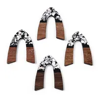 Opaque Resin & Walnut Wood Pendants