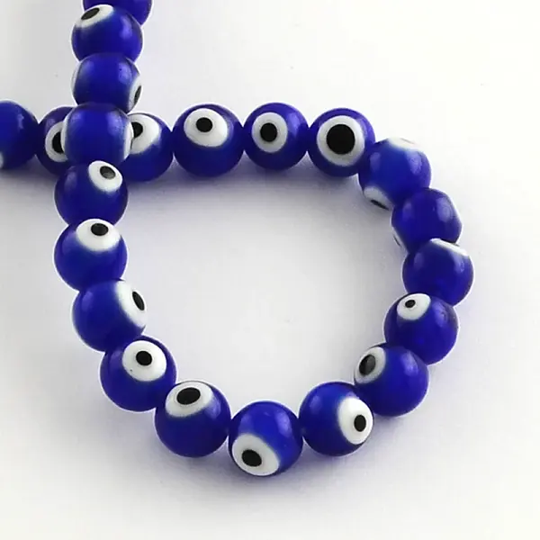 Round Handmade Evil Eye Lampwork Beads