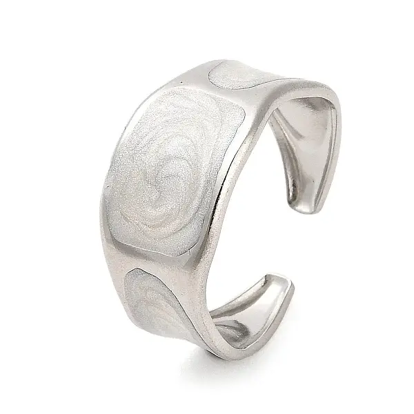 304 Stainless Steel Wide Band Open Cuff Ring for Women