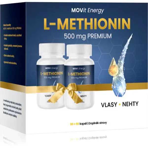 Movit Energy L-Methionin PREMIUM 500mg kapsle pro krásné vlasy a pokožku