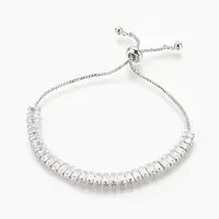 Brass Cubic Zirconia Bolo Tennis Bracelets