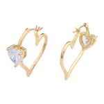 Cubic Zirconia Heart Hoop Earrings