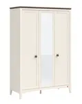 Třídveřová šatní skříň se zrcadlem meryn - béžová