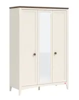 Třídveřová šatní skříň se zrcadlem meryn - béžová