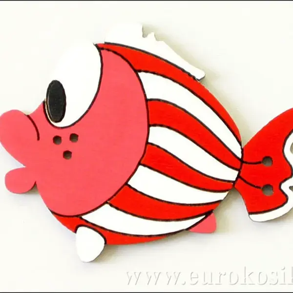 Dekorace ryba červená 8,5cm - balení 5ks