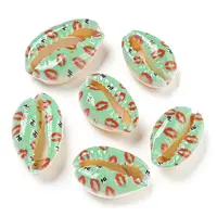 Printed Natural Shell Beads